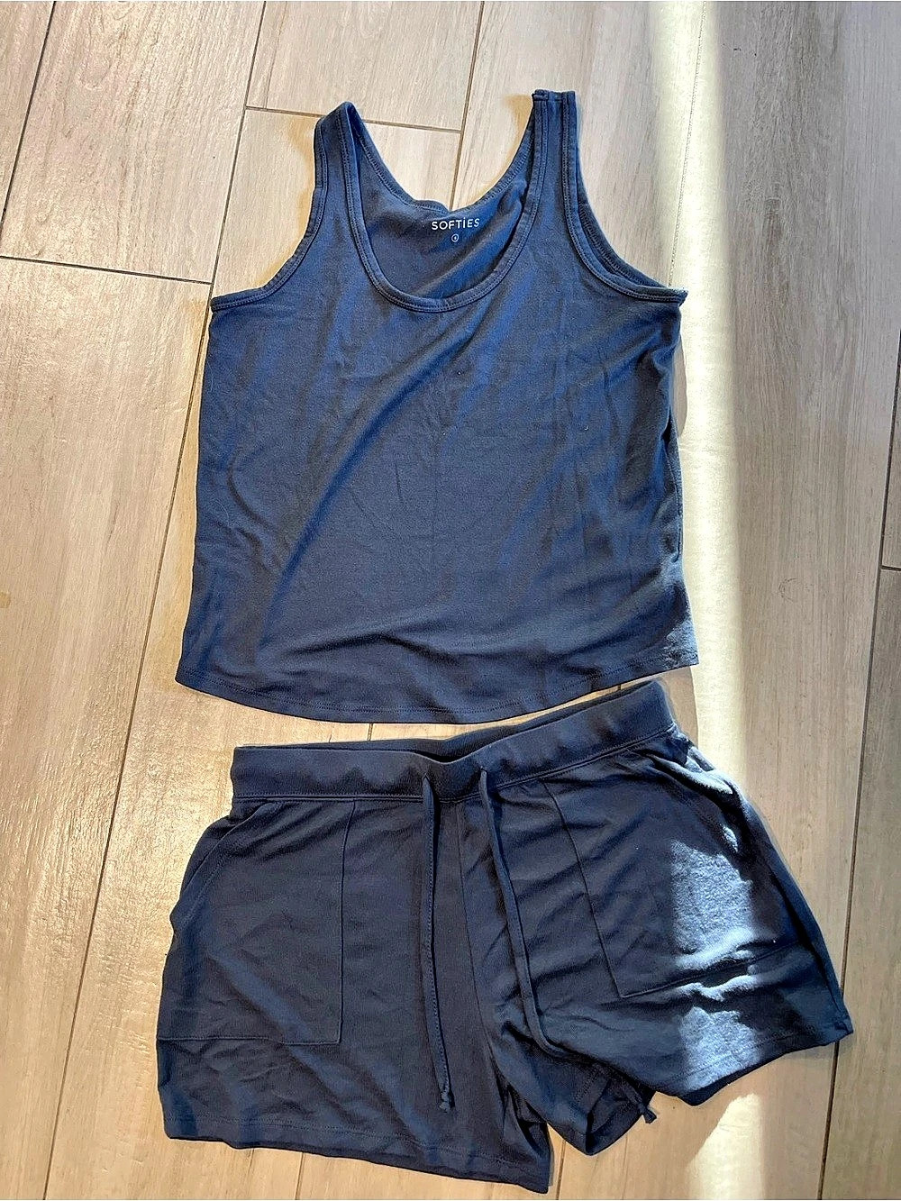 Softies Dream Jersey Tank Top with Shorts Set Blue